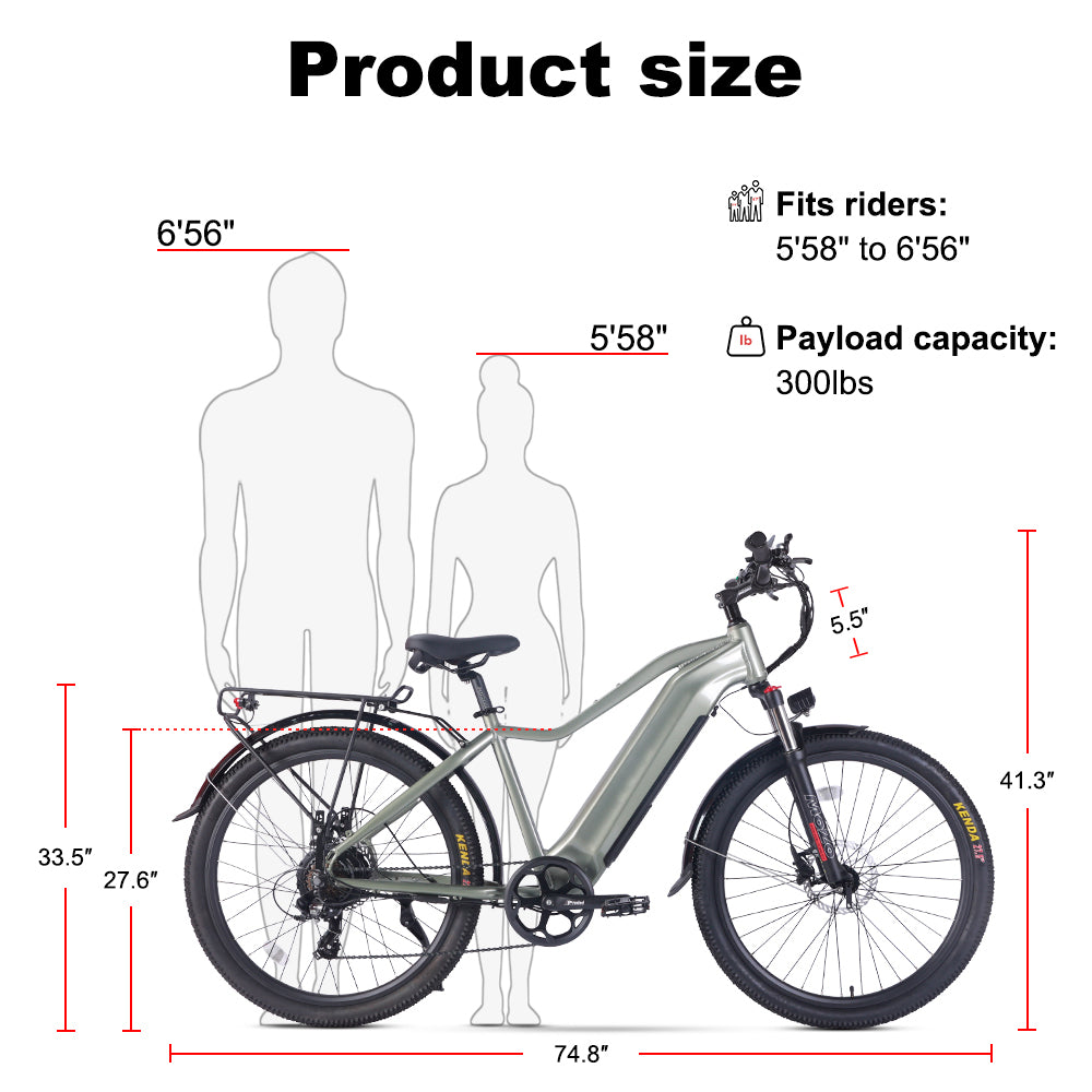 B52 Fat Tire Electric Bike 750W Motor 48V 15.6Ah Battery