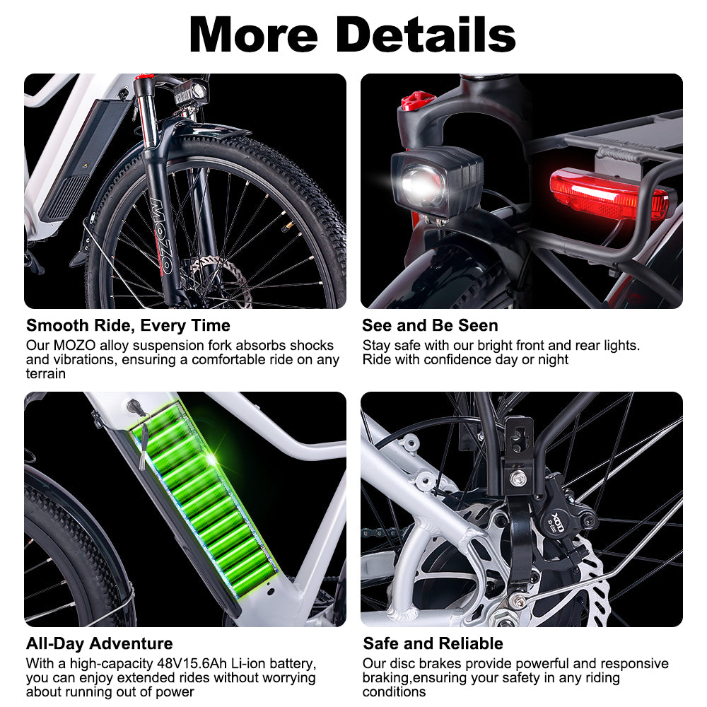 B52 Fat Tire Electric Bike 750W Motor 48V 15.6Ah Battery