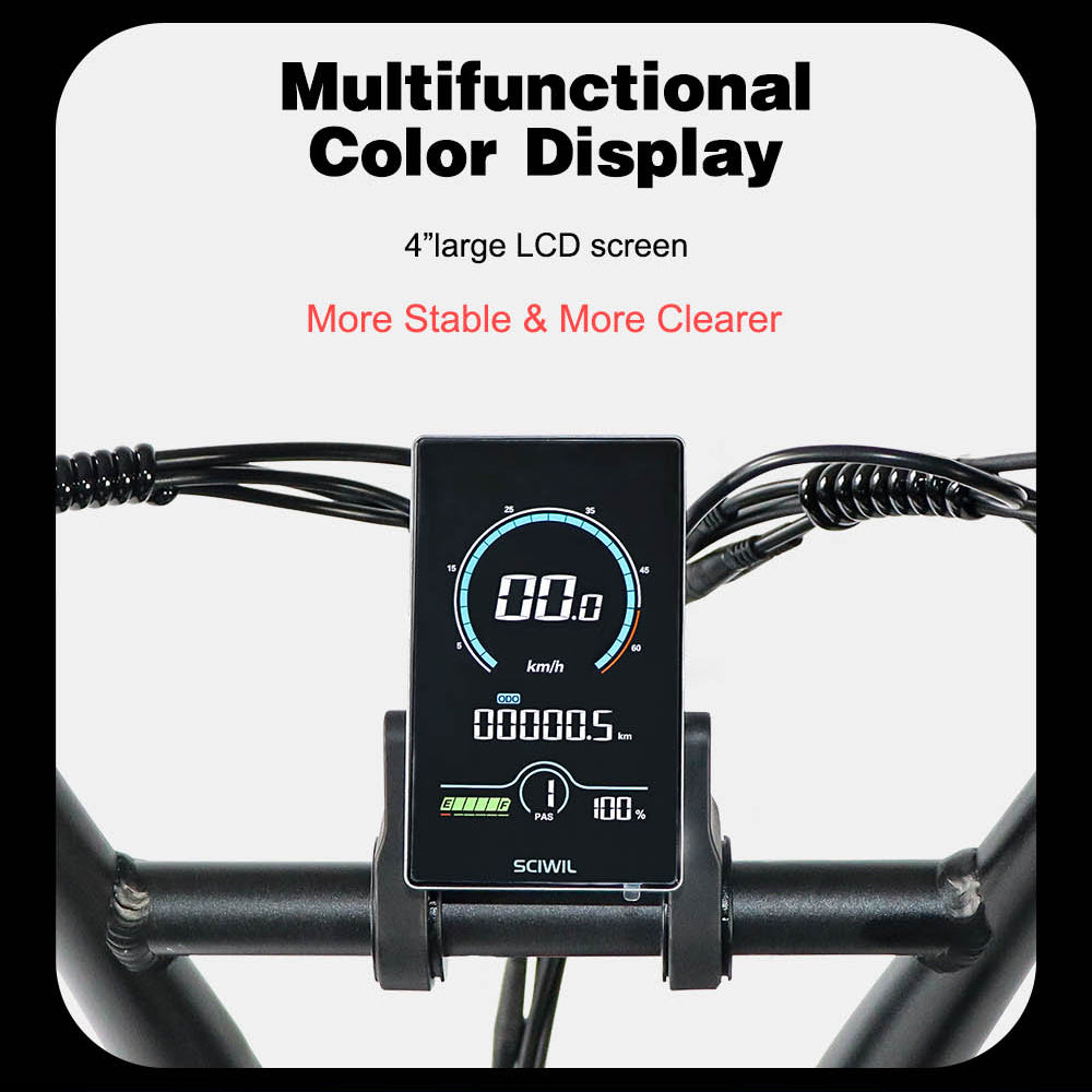 B66 Fat Tire Electric Bike 750W Motor 48V 15Ah Battery