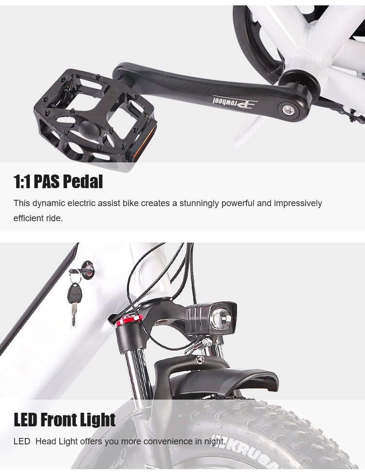 B57A Fat Tire Folding Electric Bike 750W Motor 48V 14Ah Battery