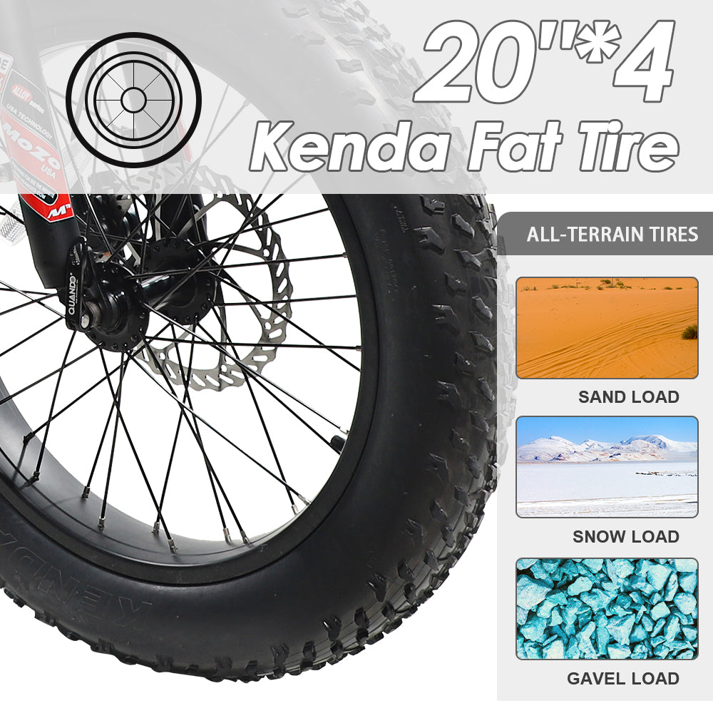 B09A Fat Tire Electric Bike 750W Motor 48V 15Ah Battery