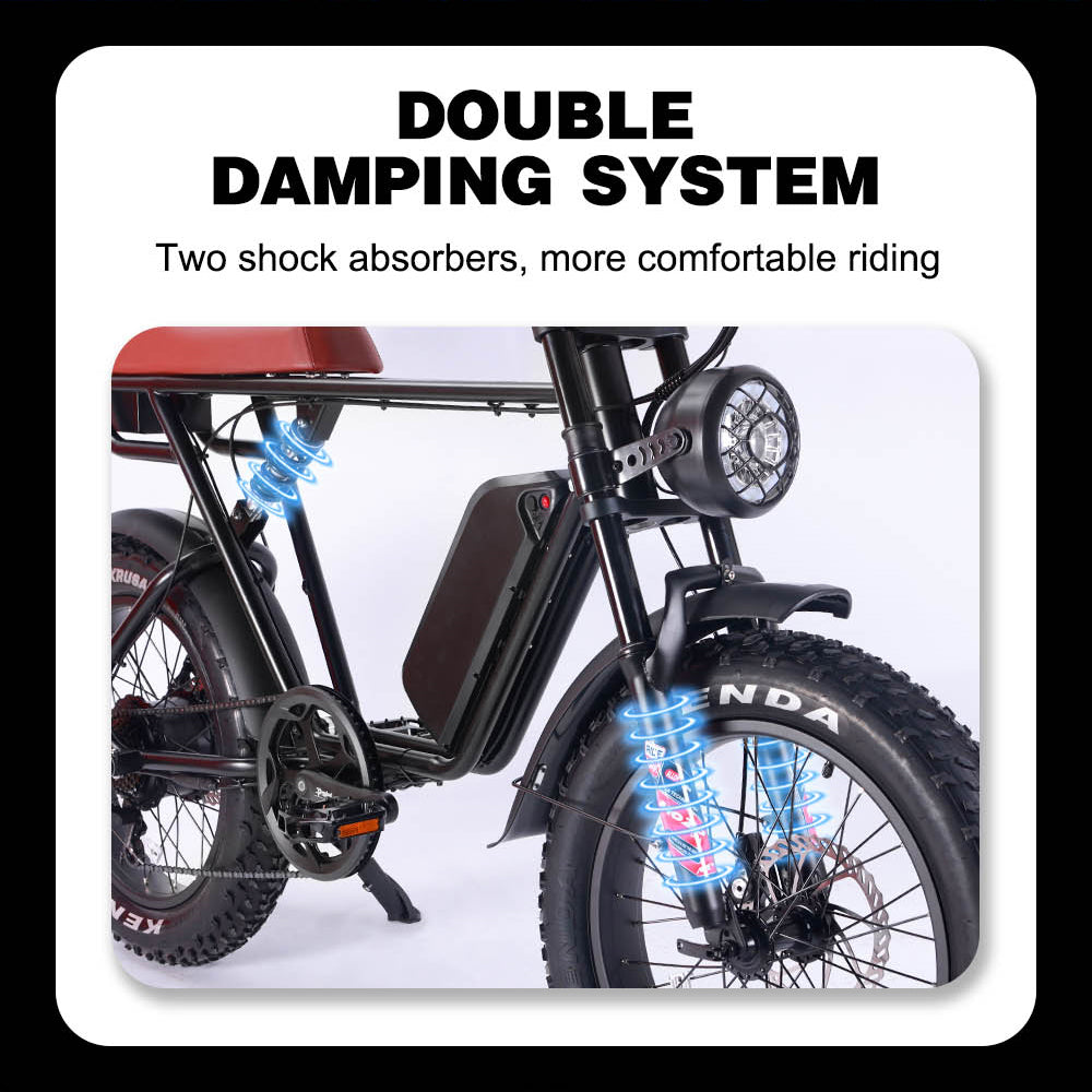 B66 Fat Tire Electric Bike 750W Motor 48V 15Ah Battery